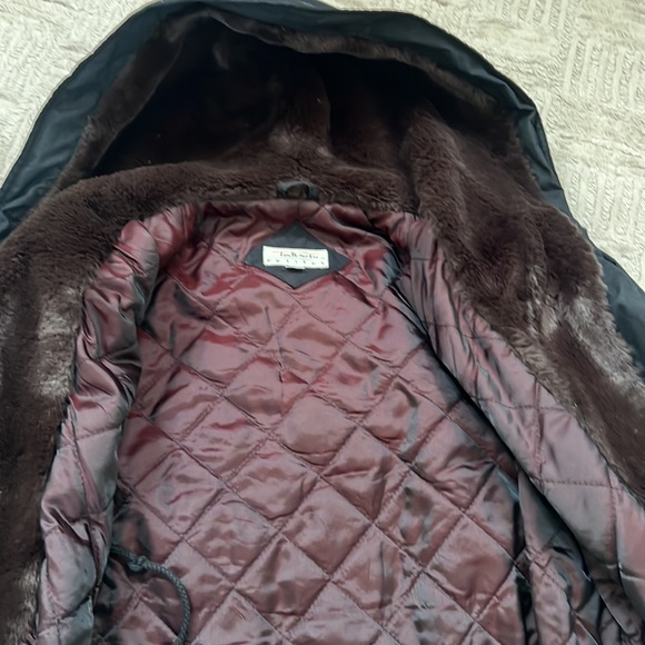 Talbots coat jacket with hood in black Size 8P - Picture 8 of 16